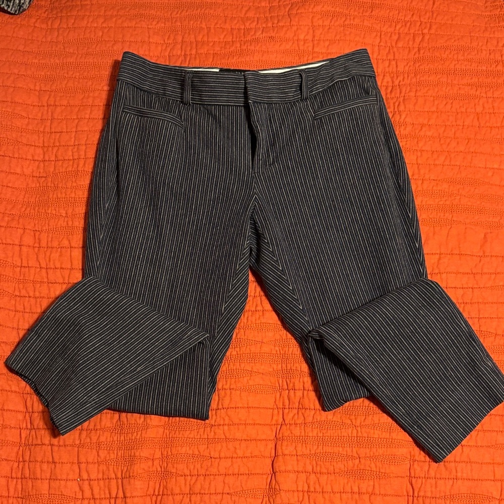 Banana Republic Navy and White Striped Pants
